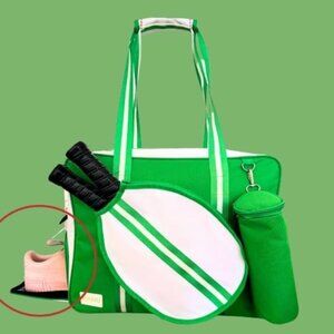 NWT AWESOME Pickle-colored Canvas PICKLEBALL BAG w/ matching accessories